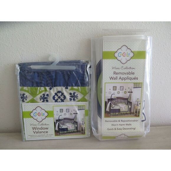Cocalo Moss Collection Fleur-de-lis, Removable Wall Appliqués & Window Valance - Picture 1 of 4